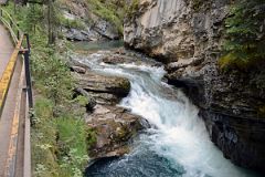 03 A Small Falls On Johnston Creek On Walk Towards Lower Falls In Johnston Canyon In Summer.jpg